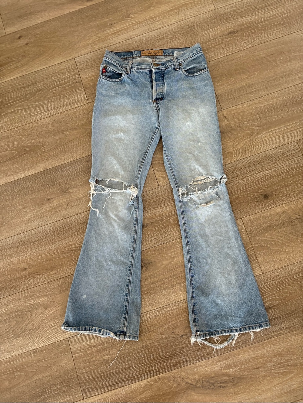 Mudd Light Blue Distressed Flare Jeans